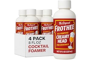 FROTHEE All Purpose Cocktail Foamer 8oz - Egg Substitute, Vegan, Gluten & Alcohol Free Foam - For Cocktails, Mocktails, & Sha