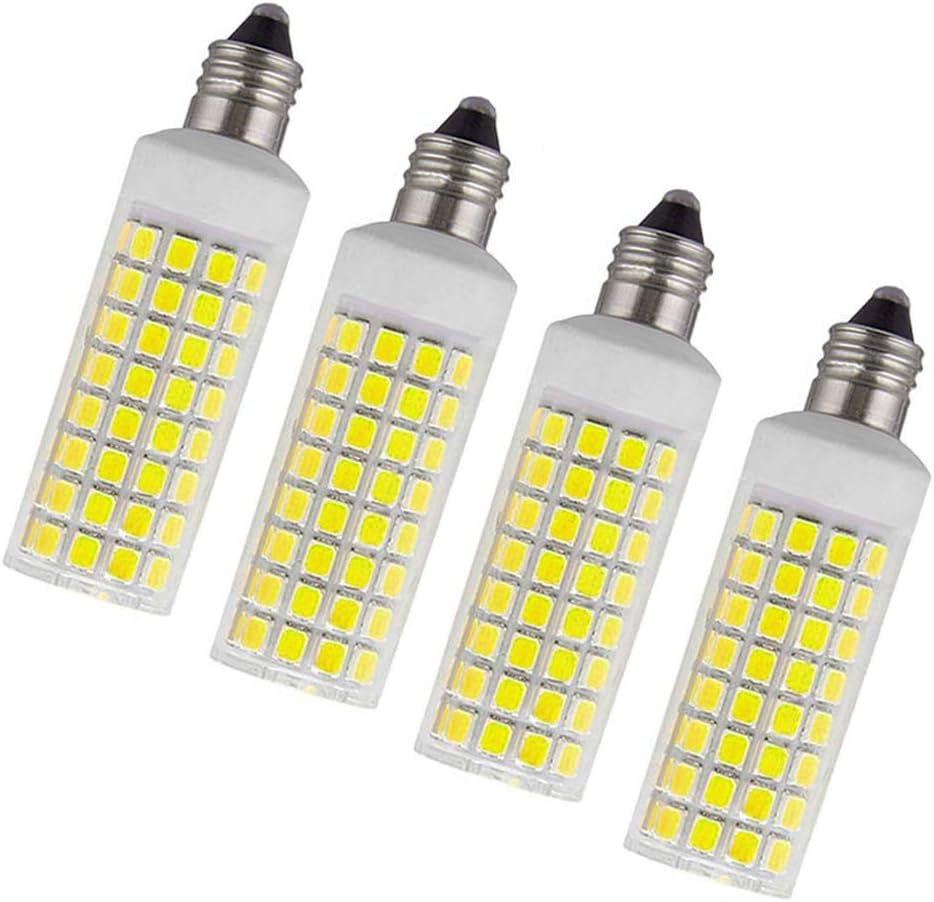 4Pack E11 LED Bulb Dimmable, JD E11 Mini Candelabra Base 8W LED