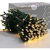 Home Lighting 66ft Christmas Decorative Mini Lights, 200 LED Green Wire Fairy Starry String Lights Plug in, 8 Lighting Modes,