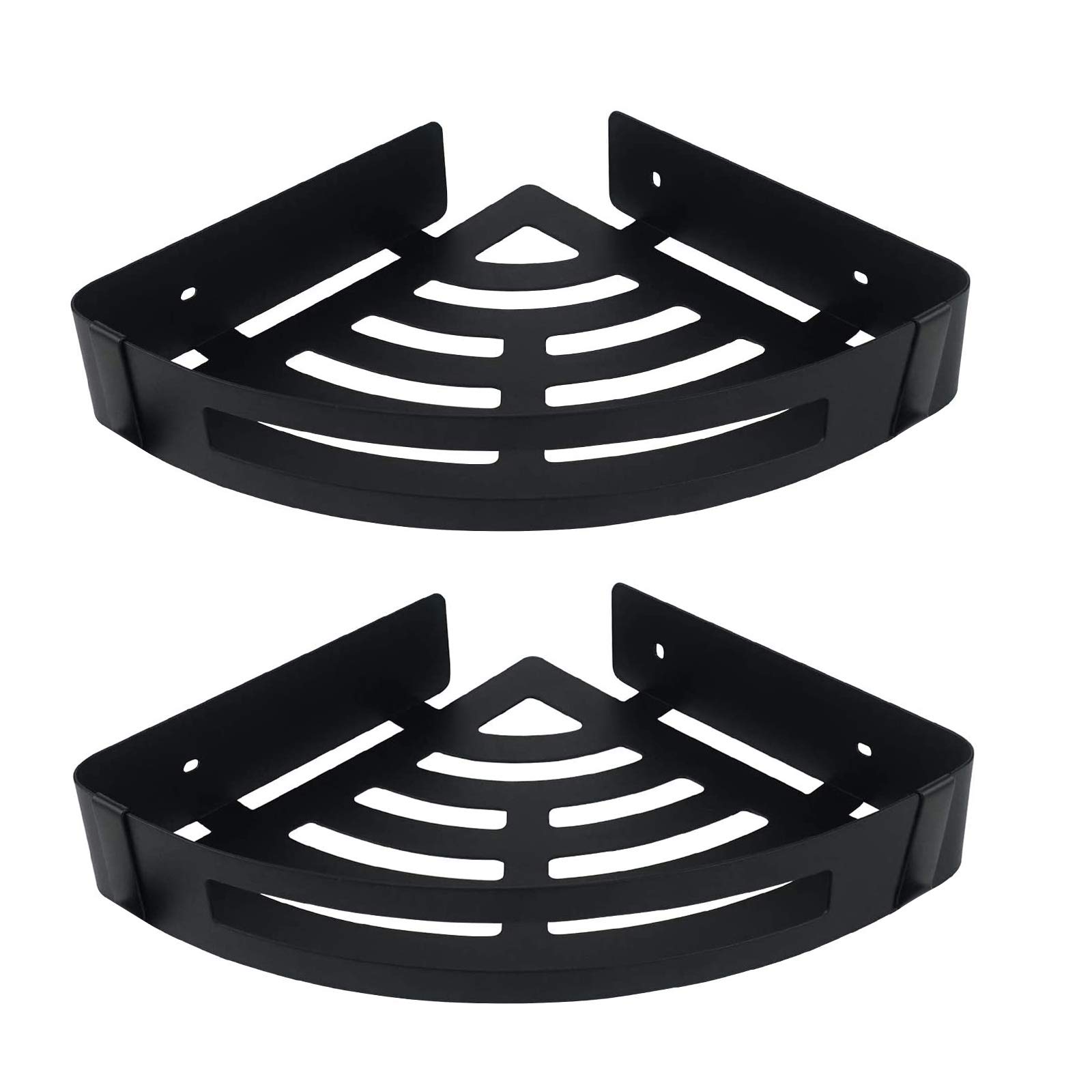 Photo 1 of NearMoon Bathroom Shower Caddy 2 Pack, No Drill 304 Stainless Steel Shower Organizer with 2 Hooks (Corner Shelf, Matte Black)