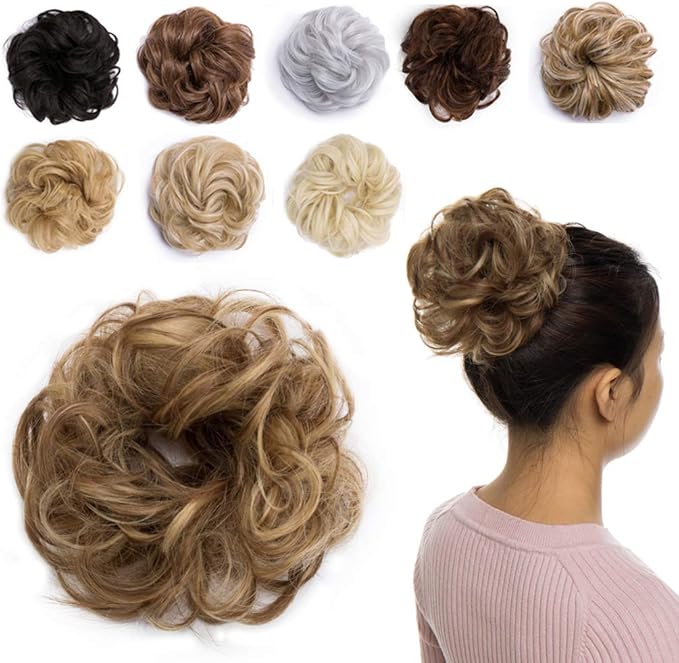 Factorys Hair Bun Hairpiece Wavy Straight Messy Donut Elastic