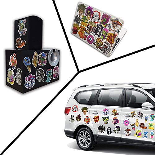 50 Pcs Horror Laptop Stickers, Car Bumper Stickers for Motorcycle Luggage Vinyl Graffiti Bomb Decals Skateboards Snowboard Awesome Travel Sticker Pack - Thumbnail 5