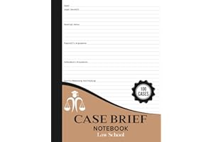 Law School Case Brief Notebook: Case Brief for Law Students | Case Brief Template | 100 Cases | Large Size