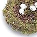 MomokoPeng Set of 2 Spring Bird Nests with Eggs，Twig Bird Nest Decorative Ornament with Clip(Green Bird's Nest)