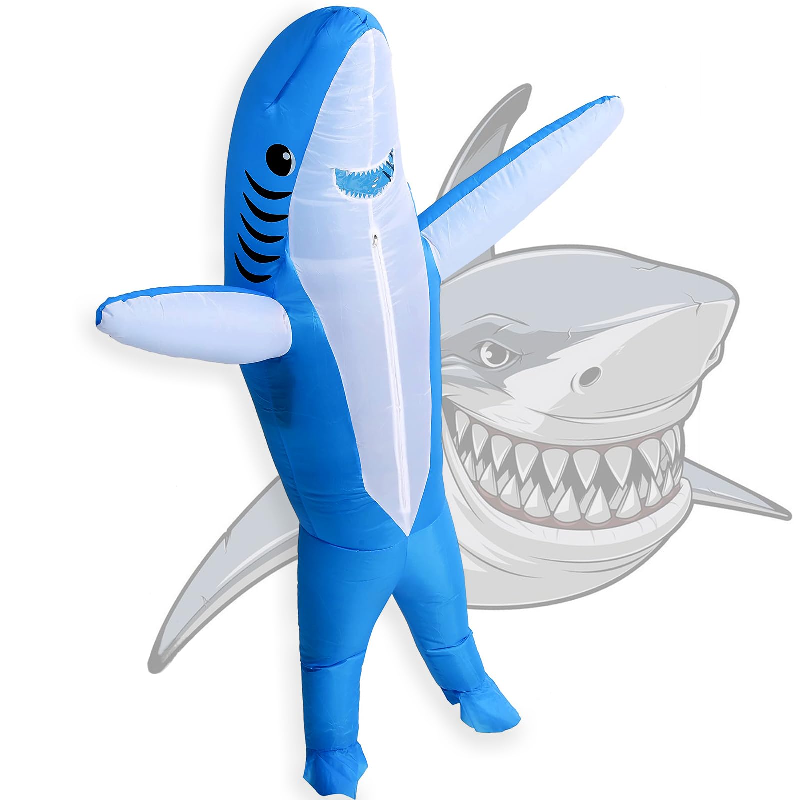 LUVSHINE Inflatable Costume Adult, Shark Costume, Fancy Dress Perfect for Aquariums, Party, Beach (Blue)