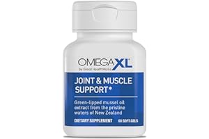 OmegaXL Joint Support Supplement, for Relief - Natural Muscle Support, Green Lipped Mussel Oil, Soft Gel Pills, Drug-Free, 60