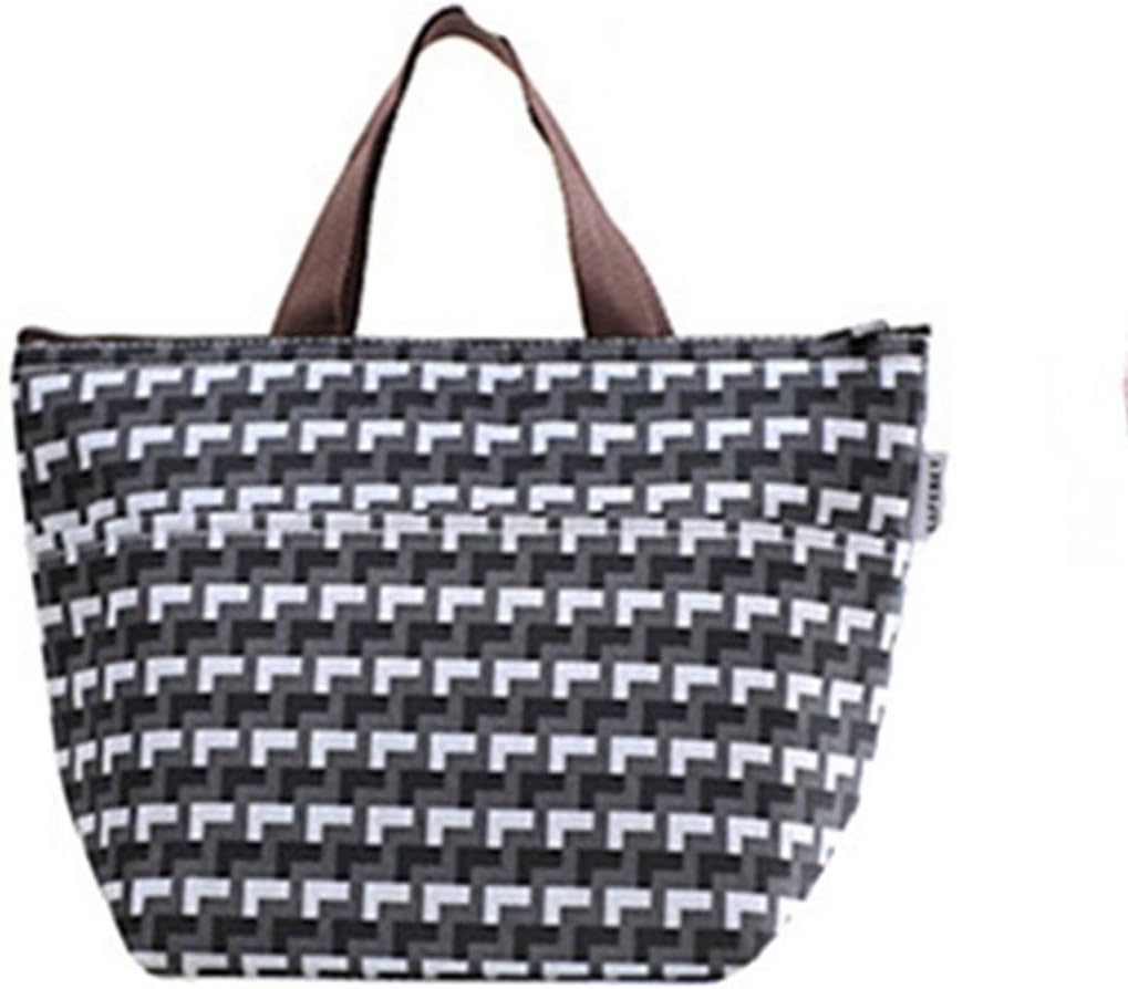 YanFeng Lunch Box Bag Tote Insulated Warmer Carry Bag,Black