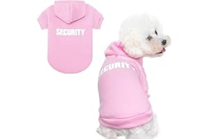BINGPET Security Dog Hoodies Puppy Sweater Cold Weather Dog Coats Soft Brushed Fleece Pet Clothes Hooded Sweatshirt for Dog Cat X-Small (Chest Girth 15")