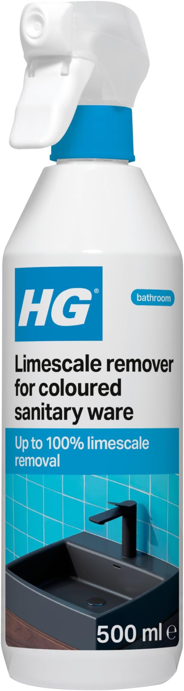 HG Limescale Remover for Colored Sanitary Ware 500ml - Black Taps & Showers