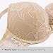 Wingslove Women's Push Up Bra Floral Lace Padded Underwire Bra Demi Plunge(Nude,34B)