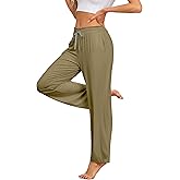 ANLIQI Women Pajama Pants Bamboo Rayon Comfy Lounge Pants Drawstring Pj Bottoms Loose Wide Leg Yoga Sweatpants with Pockets