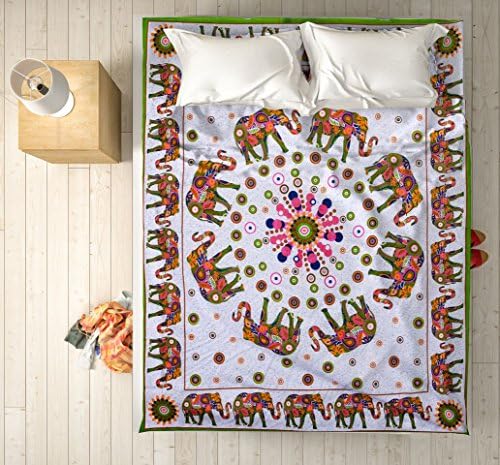 ZamZug Elephant Print Bohemian Ombre Mandala Tapestry from Jaipur, India
