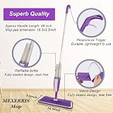 MEXERRIS Spray Mop with 3 Reusable Pads and 2 Bottles - 360° Rotatable Wet Dry view 3