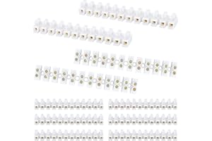 ERKOON 10/20 Pack Terminal Block, 12-Position Dual Row Terminal Strip Screw Terminal Electric Barrier Block for Small Home Projects and Electrical 10Amp 360V (10)