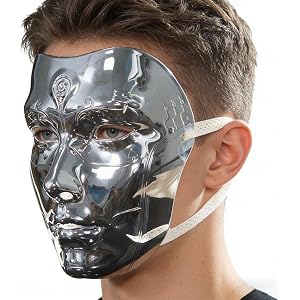 Full Face Steampunk Robot Mask, Venetian Masquerade Mask for Adults, Halloween Cosplay Carnival Party Costume