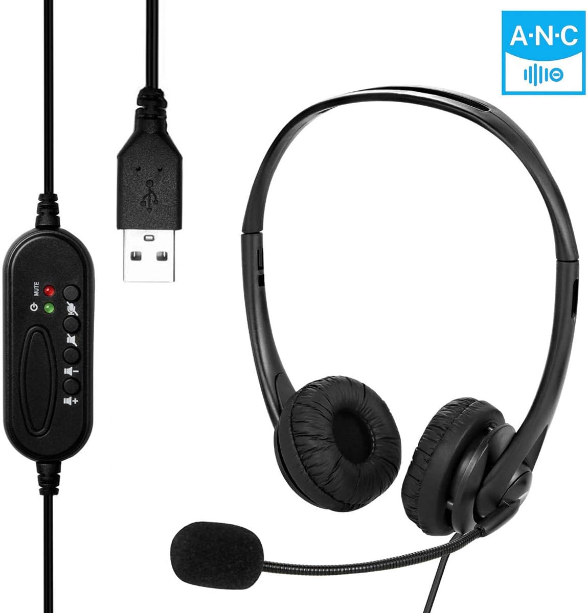 USB Headset with Microphone,USB Wired Stereo PC Amazon.co.uk Electronics