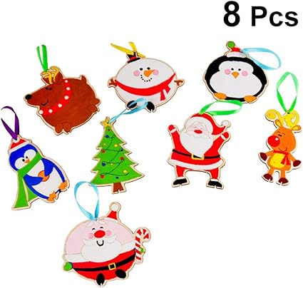 Download Amazon Com Amosfun 8pcs Christmas Wooden Craft Kits Hanging Decoration Diy Supplies Accessories For Kids Classroom Kindergarten Assorted Patterns Toys Games PSD Mockup Templates