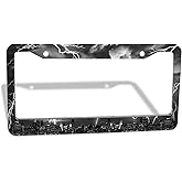 Lightning License Plate Frame Thunder License Plate Holder for Front Rear Car Accessories Decoration Car Tags Cover 2 Holes Screws