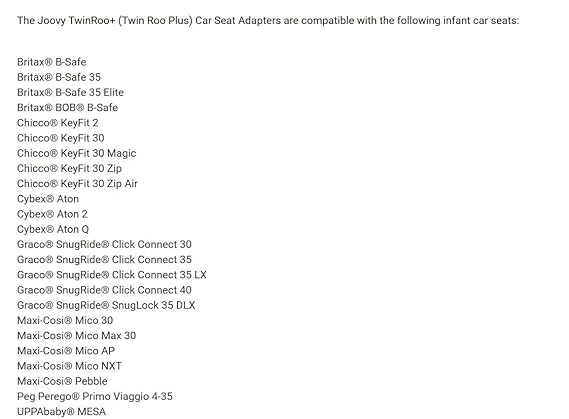 joovy twin roo compatibility