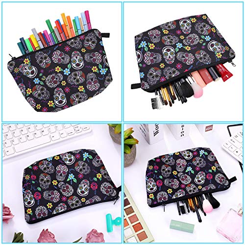 4 Pieces Cosmetic Bag Sugar Skull Makeup Bags Travel Makeup Pouch Skull Flowers Toiletry Bag for Women Cosmetics Keychains and More Daily Items 4 4 Pieces Cosmetic Bag Sugar Skull Makeup Bags Travel Makeup Pouch Skull Flowers Toiletry Bag for Women Cosmetics Keychains and More Daily Items