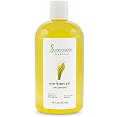 Soapeauty Rice Bran Oil | Cold Pressed 100% Pure & Natural Available in Bulk | Carrier for Essential Oils, Face, Hair, Nails, Skin Moisturizer, Soap Making, DIY | 16 fl oz