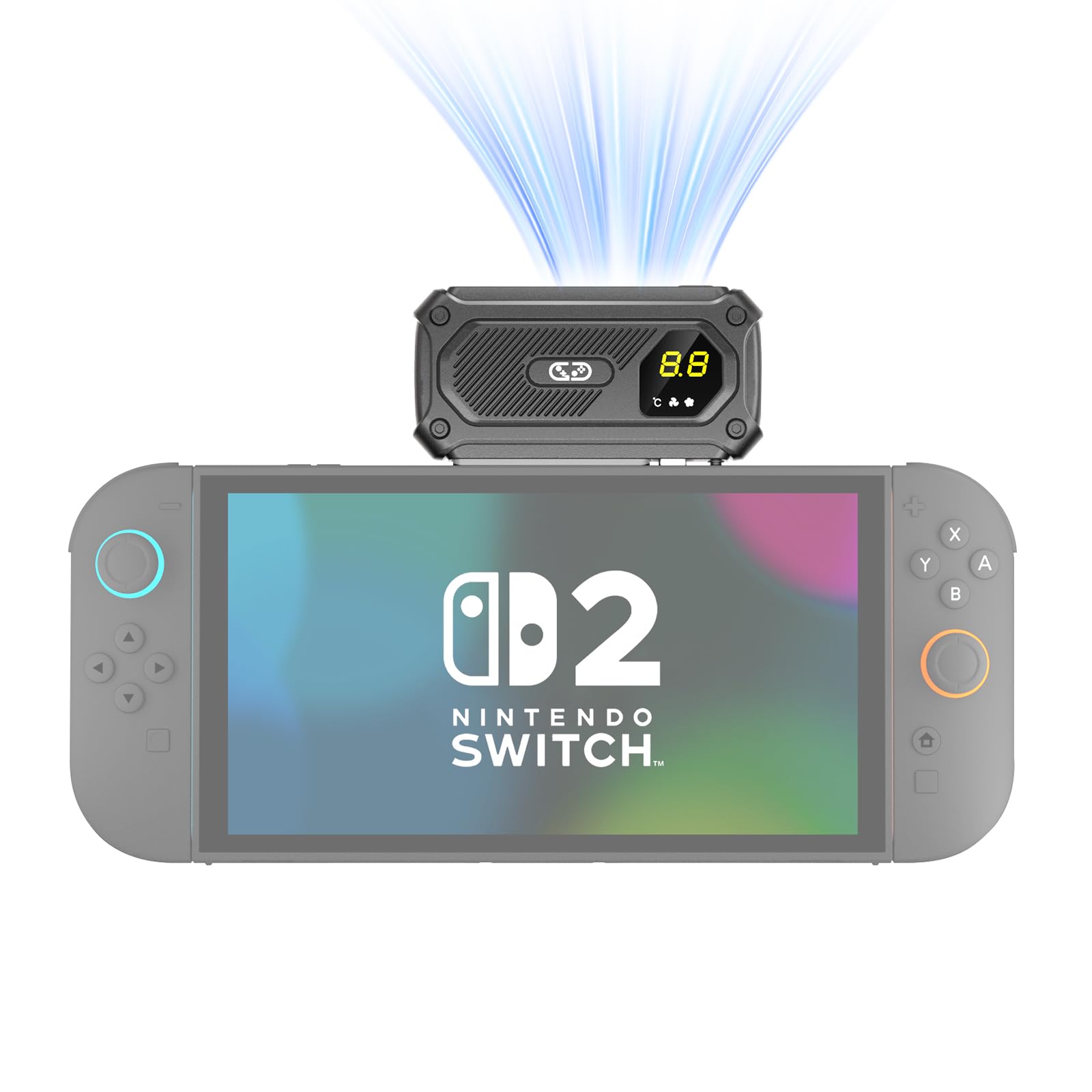 Saitake Cooling Fan for Nintendo Switch 2,Rapid Cooling,Two-Speed Adjustable,Real-Time Temperature Monitoring (Some Wind Noise During Operation and The Case Needs to Be Removed When In Use!)