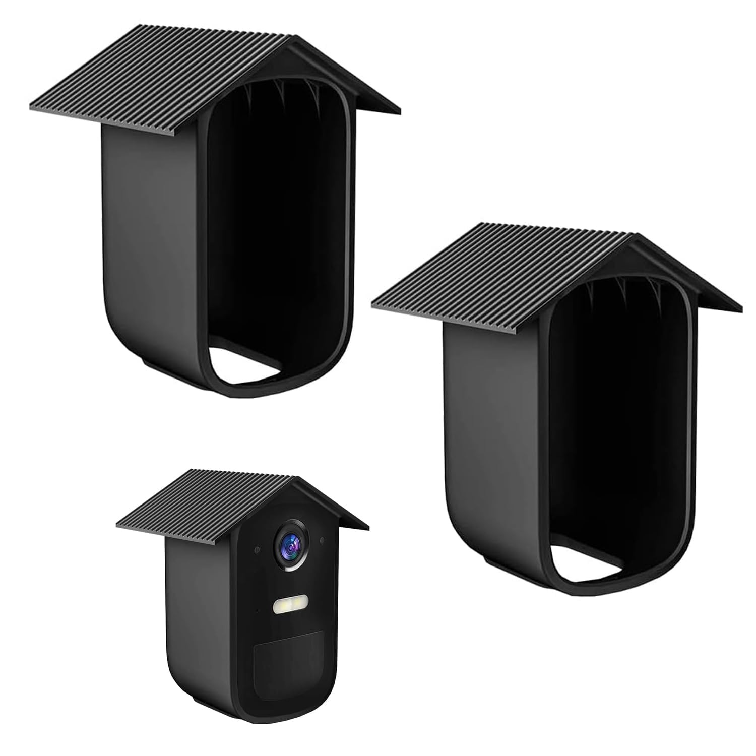 ROKOLOOM Protective Silicone Cover/Case/Skin for Eufy Security Security Camera eufyCam 2C Cam and eufyCam 2C Pro, UV and Rain Protection (Black)