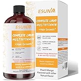 Complete Liquid Multivitamin Hair Growth,Support for Thicker Hair & Facial Wrinkles in Women | Biotin 30mcg | Semen Sesami Nigrum Promotes Energy Metabolism Skin & Hair for Ages 18+ | 16.23 Fl Oz