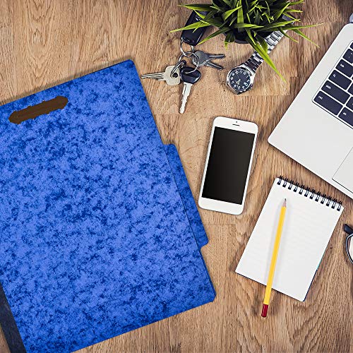 Pack of 10 Classification Folders w/ 2 Dividers - 6 Sections File Folder w/ 2” Expansion for Letter Size Paper 2 Prongs Pressboard Organizer for Law Client Files, Medical Files, Office Reports