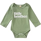 CM C&M WODRO Little Brother Newborn Outfit Baby Boy Announcement Bodysuit Lil Bro Onesie Romper Infant Coming Home Clothes