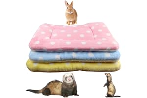 G YITENG 3 Pc Small Animal Plush Bed Mat,Warm Fluffy Kitten Puppy Blanket,Fleece Sleep Pad for Ferrets Hamster, Rabbit Bed Gu