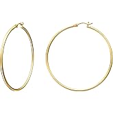 Gacimy Gold Hoop Earrings for Women 14K Real Gold Plated Hoops with 925 Sterling Silver Post