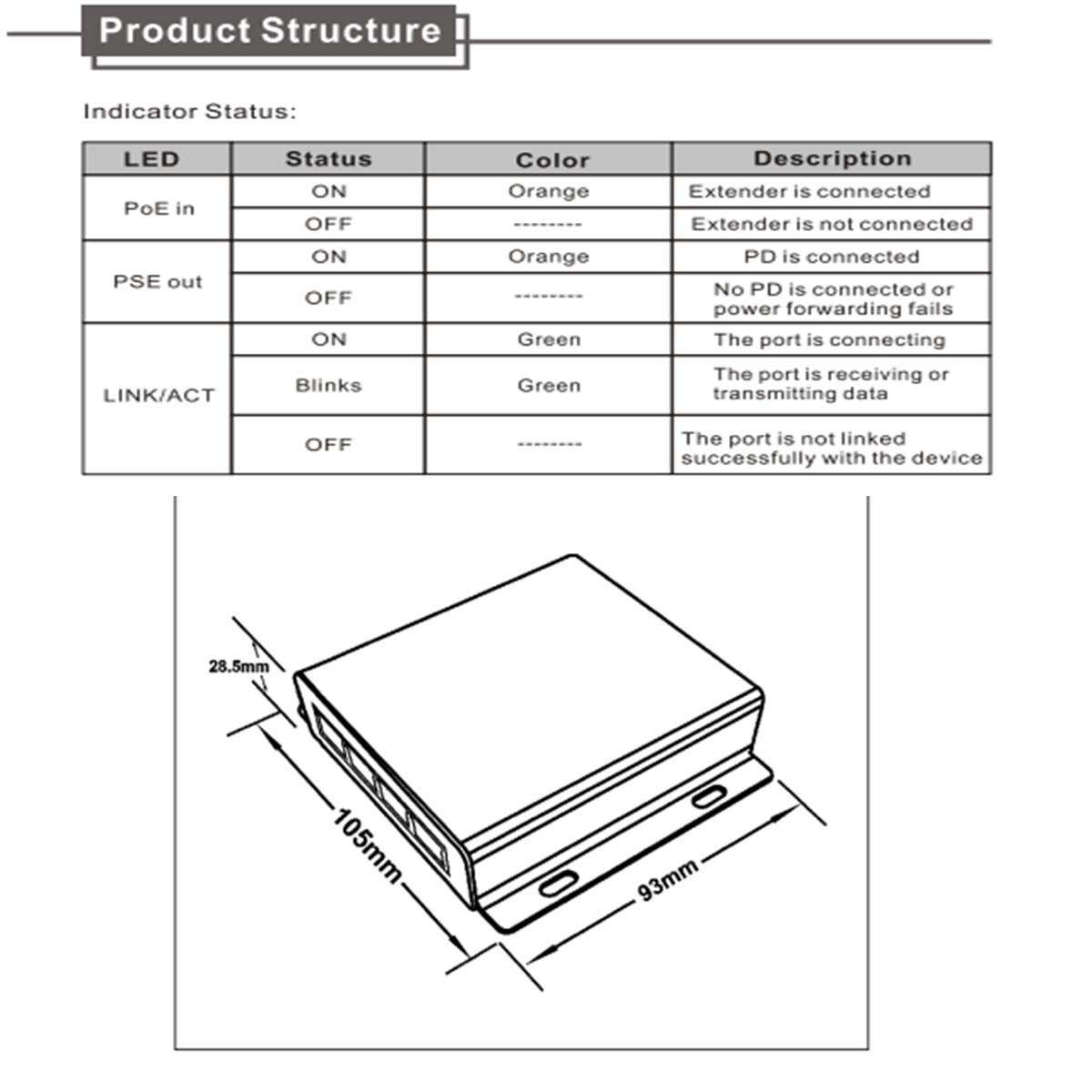 OdiySurveil(TM) 4-Port 10/100M IEEE802.3at (Power-in) to IEEE802.3af (Power-Out) PoE Extender for Ethernet/PoE Power: Industrial & Scientific