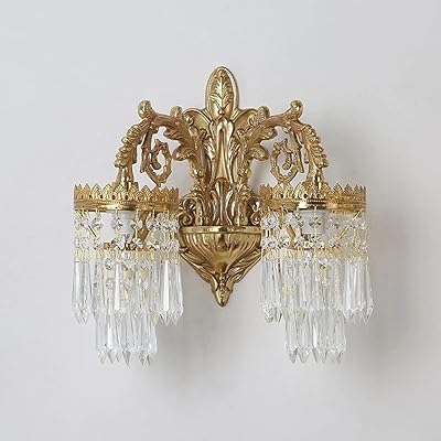 Buy French Romance Modern Sconce Wall Lamp 2 Lights Bronze Color All Copper Crystal Wall Lights Indoor Wall Lighting Bedroom Bedside Living Room Background Wall Decor Online In Kazakhstan B093djnw71