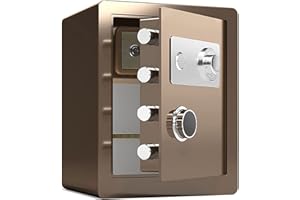 Safe Safe, Fireproof Waterproof Safe Safes Steel Combinatkey Lock Safe, Fireproof and Anti- Theft Storacabinet/White/25 X 35 