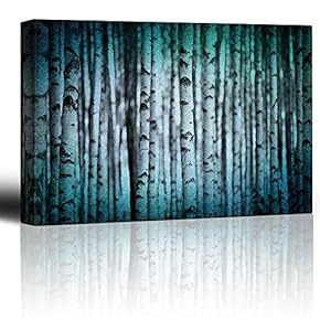 Canvas Print Wall Art Modern Home Art - Trunks of Birch Trees in Black and White |Giclee Printing Ready to Hang - 16" x 24"