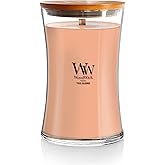 WoodWick Yuzu Blooms Gifts for Women and Men, 21.5 oz Large Hourglass Candle with Crackling Wick