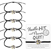 Chanumetal 24 Pcs Volleyball Basketball Soccer Bracelet, Adjustable Sports Party Favors Volleyball Basketball Soccer Gifts with Cardboard, Inspirational Sports Themed Party Favors Bracelets