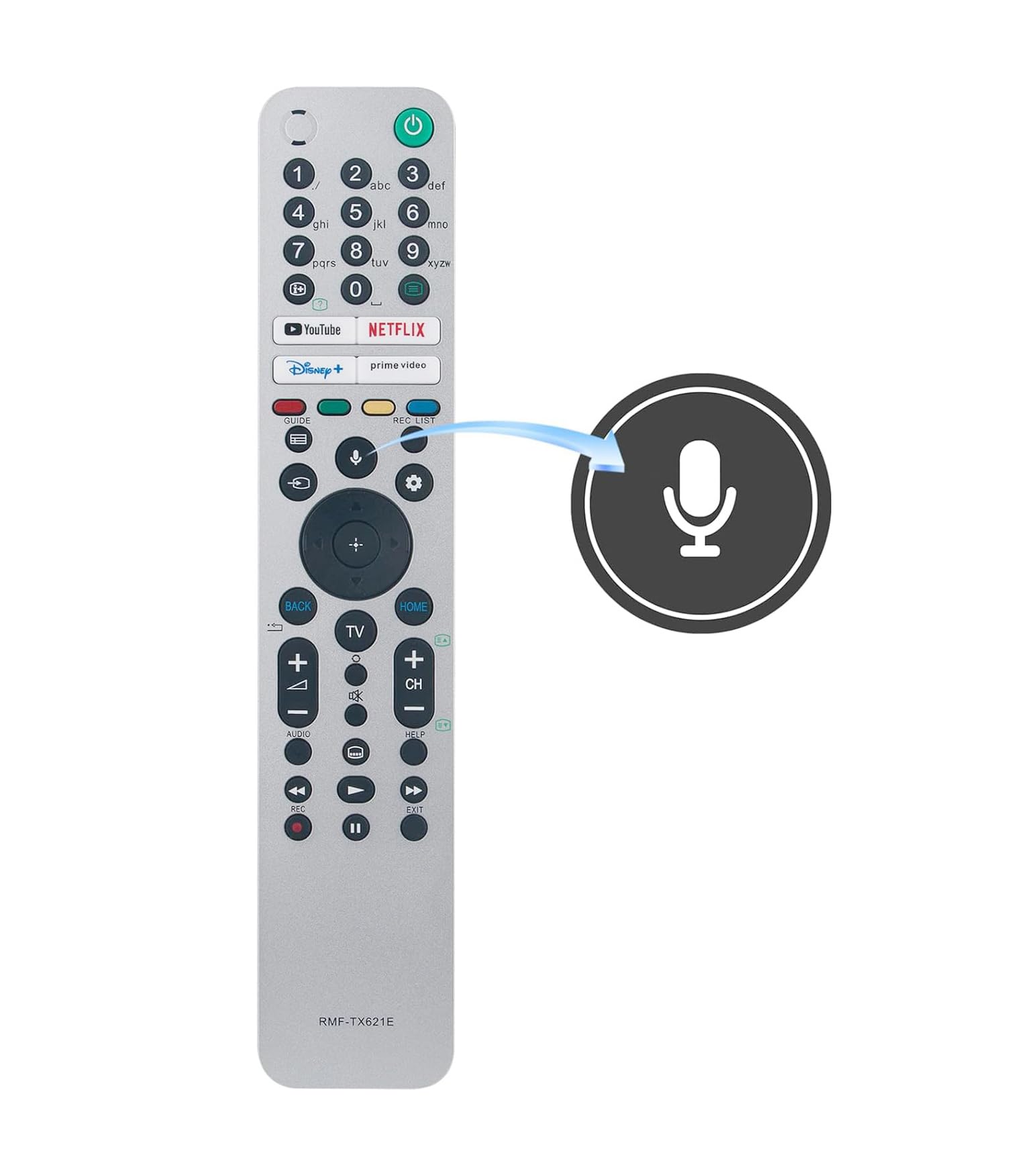 AULCMEET RMF-TX621E Voice Replacement Remote Control Compatible with Sony OLED Smart TV KE-55XH8077 KE-55XH8096 KE-55XH8196 KE-65A8 KE-65A85 XBR-49X805H XBR-49X950H XBR-55A8H XBR-55A9G