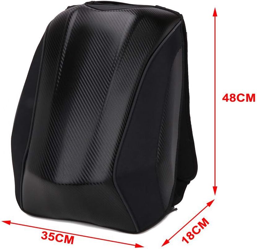 Motorcycle Backpack Waterproof Hard Shell Backpack Carbon Fiber Riding Backpack: Clothing