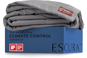 ESCURA Tw® Climate Control Comforter, Full/Queen, German Patented PCM Down Alternative All-Season Design for Hot Sleepers & Night Sweats, Bamboo Lightweight Breathable Hypoallergenic Blanket