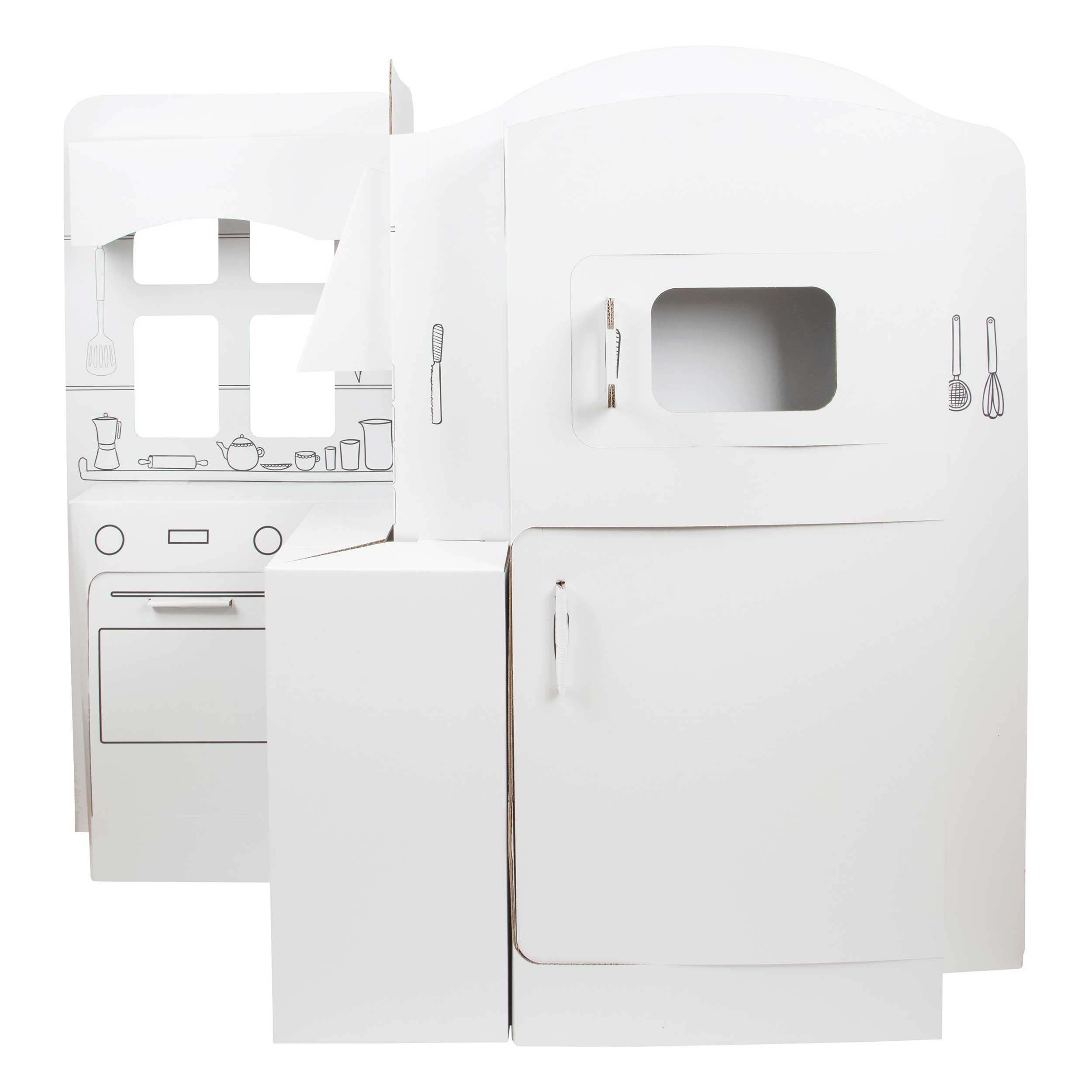 Small Foot 11800 Play Kitchen made of construction cardboard, large play kitchen for young top chefs, for ages 3+ years