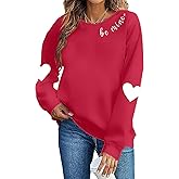 FLOYU Valentine Sweatshirt for Women - Be Mine Lover Heart Graphic Pullover - Romantic Valentine's Day Sweater