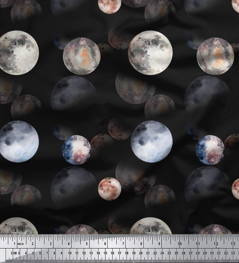 Soimoi Zwarte Katoen Eend Stof Planet Galaxy Print Stof Per Meter 58 Inch Breed Amazon Nl