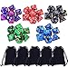 EBOOT 35 Pieces Polyhedral Dice Double-Colors Polyhedral Game Dice for RPG Dungeons and Dragons Pathfinder with 5 Pack Black Pouches, 5 Sets of d20, d12, 2 d10 (00-90 and 0-9), d8, d6 and d4