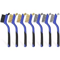 6 Pièces Brosses Métalliques Brosse Laiton, Noir Nylon Poignée Brosse