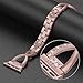 Wearlizer Rose Gold Bling Compatible with Apple Watch Bands 38mm 40mm Womens Rhinestone for iWatch Replacement Stainless Steel X Wristband Beauty Dress Bracelet(Metal Hand Removal Link) Series 4 3 2 1