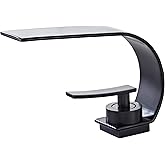 Becola Matte Black Modern Single Hole Bathroom Faucet, Low Arc Brass Ceramic Valve Vanity Sink Faucet, Single Handle 1 Hole / 3 Holes Hot and Cold Water Mixer Tap