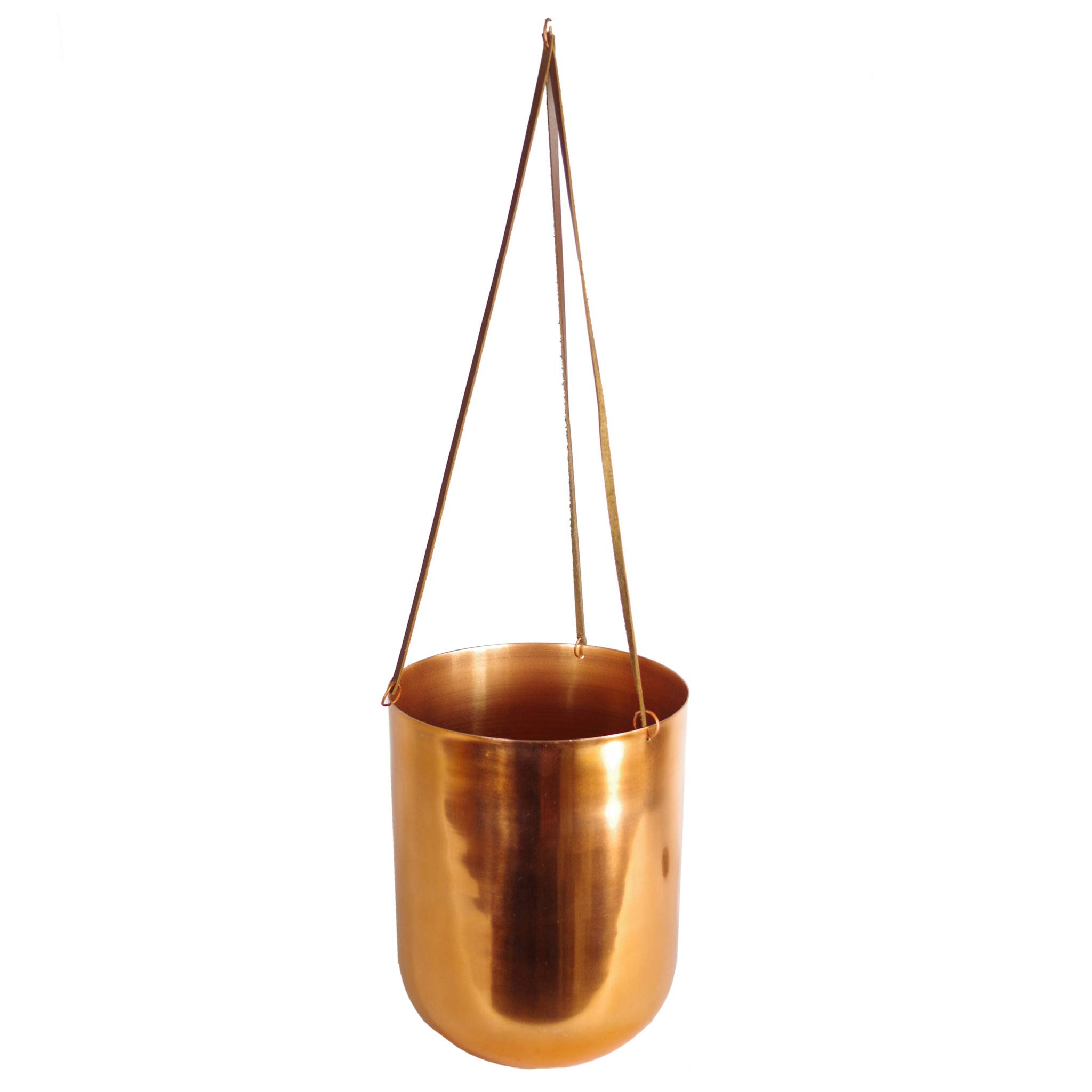 Leaf Copper Hanging Planter, 18cm Wide x 22cm (60cm high Including Straps),LEAF-7645