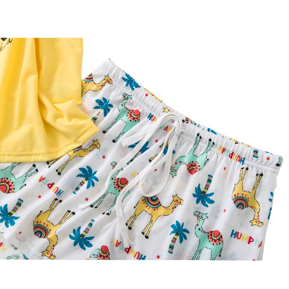 ENJOYNIGHT Women\'s Short Sexy Pajama Set Sweetness Racerback Tank and Shorts Sleepwear PJs Set (Hump Day, X-Large)